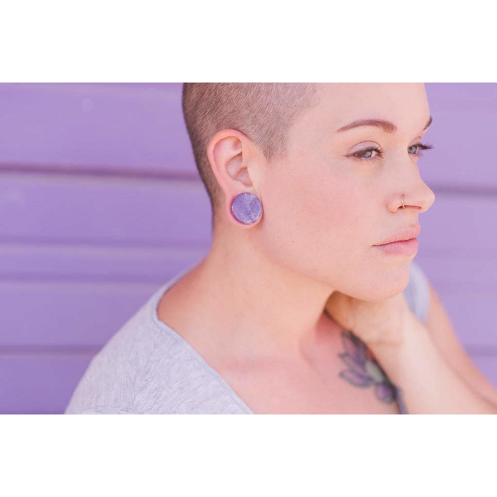Amethyst Double Flared Plugs, Pair - 70 Knots