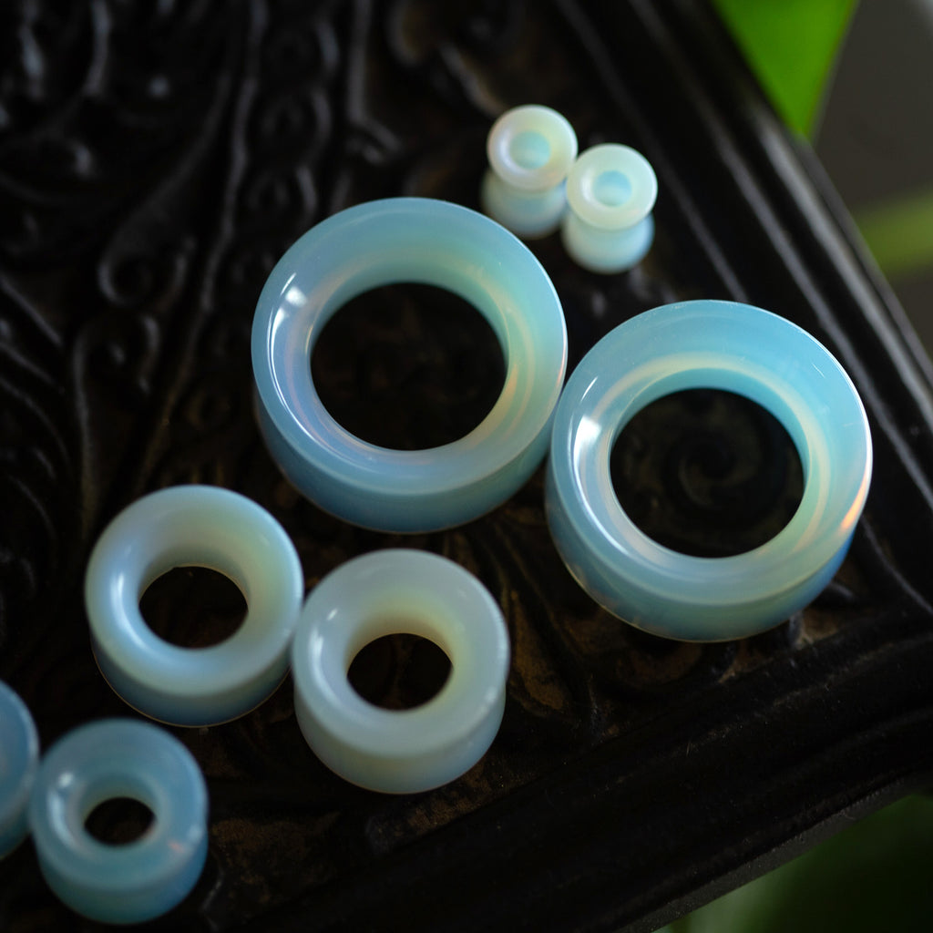 Tunnel Opalite Double Flared Plugs, Pair - 70 Knots