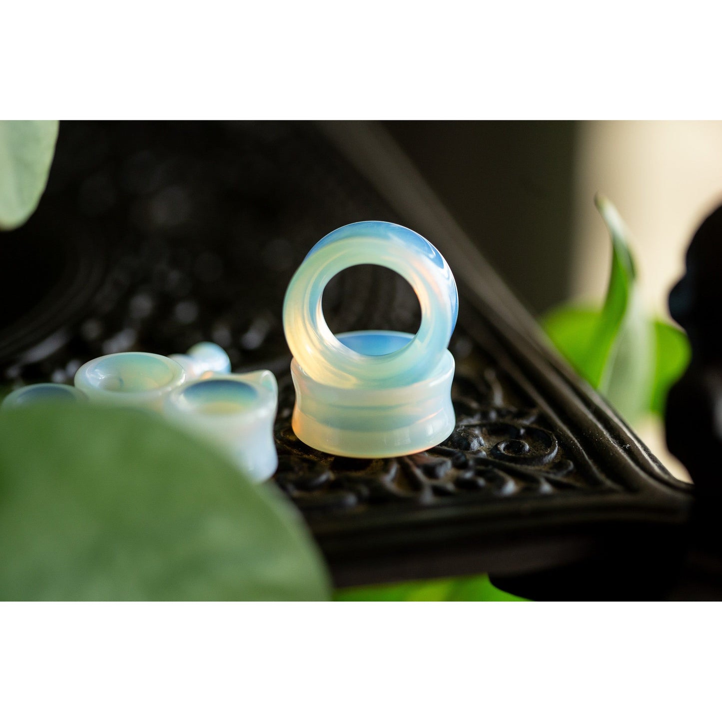 Tunnel Opalite Double Flared Plugs, Pair - 70 Knots