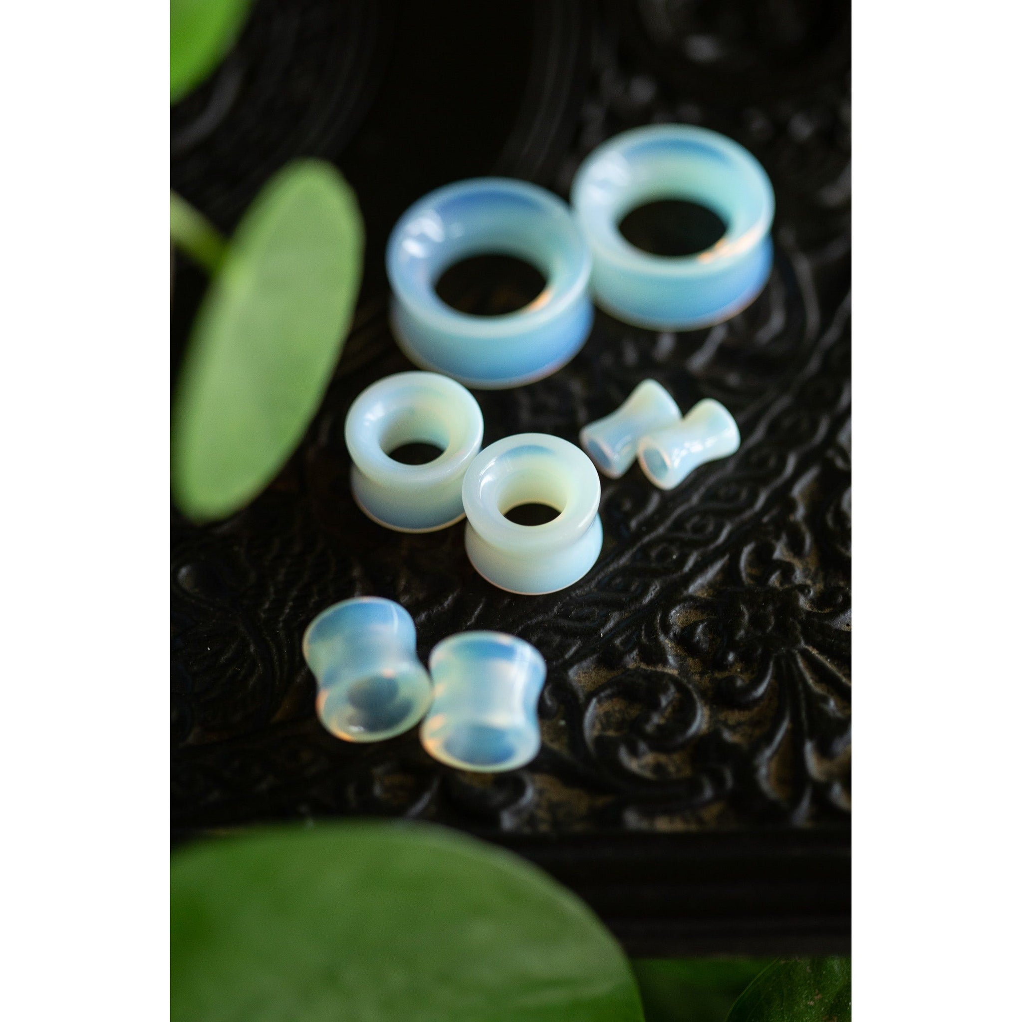 Tunnel Opalite Double Flared Plugs, Pair - 70 Knots