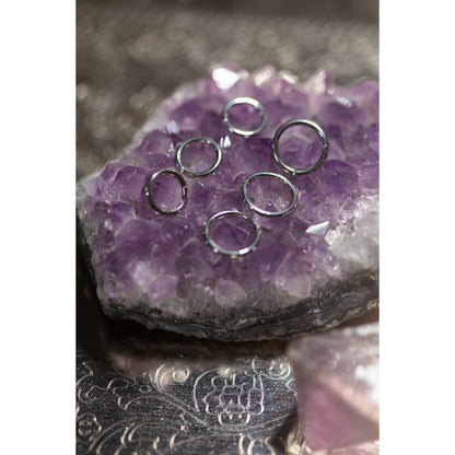 316L Stainless Steel Hinged "Clicker" Segment Ring:  Hoop:  16g, 8mm, 6mm - 70 Knots