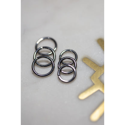 316L Stainless Steel Hinged "Clicker" Segment Ring:  Hoop:  16g, 8mm, 6mm - 70 Knots