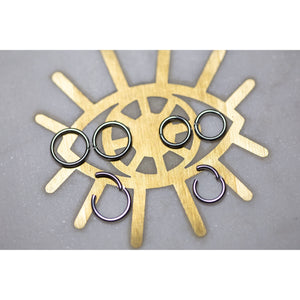 316L Stainless Steel Hinged "Clicker" Segment Ring:  Hoop:  16g, 8mm, 6mm - 70 Knots