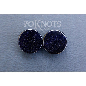 Blue Goldstone Galaxy Double Flared Plugs, Pair - 70 Knots