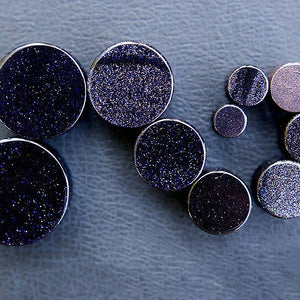 Blue Goldstone Galaxy Double Flared Plugs, Pair - 70 Knots