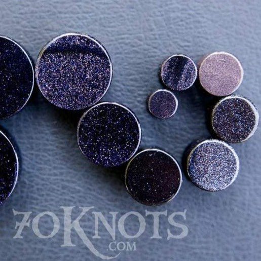 Blue Goldstone Galaxy Double Flared Plugs, Pair - 70 Knots