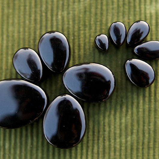 Teardrop Black Obsidian Double Flared Plugs, Pair - 70 Knots