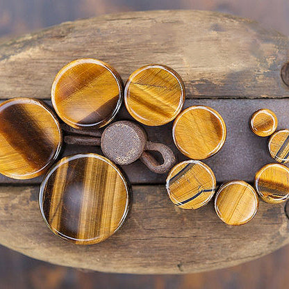 Tigers Eye Double Flared Plugs, Pair - 70 Knots
