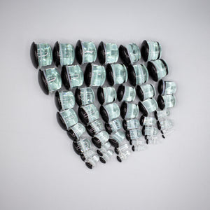 Glass Single Flared Plug Pair, Black: 2mm to 25mm for Dead Stretching or Daily Wear
