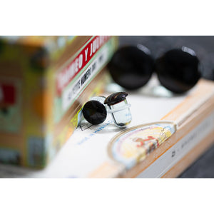 Glass Single Flared Plug Pair, Black: 2mm to 25mm for Dead Stretching or Daily Wear