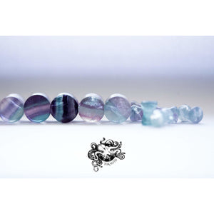 Rainbow Fluorite Double Flared Plugs, Pair - 70 Knots