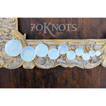 Opalite Double Flared Plugs, Pair - 70 Knots