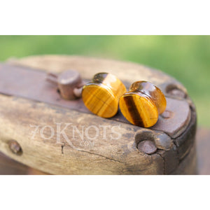 Tigers Eye Double Flared Plugs, Pair - 70 Knots