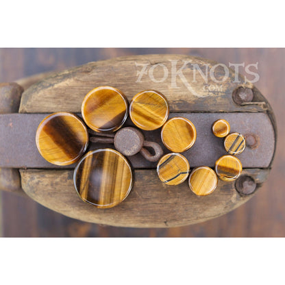 Tigers Eye Double Flared Plugs, Pair - 70 Knots