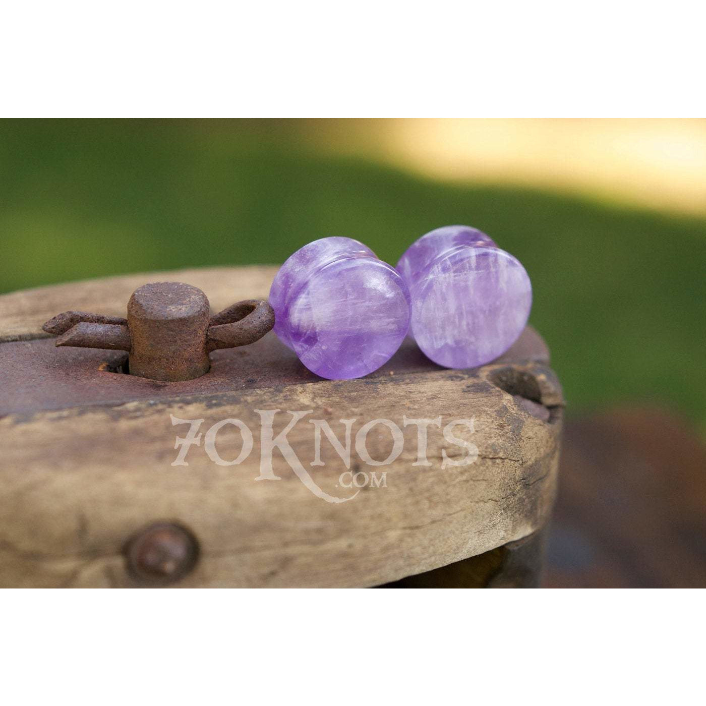 Amethyst Double Flared Plugs, Pair - 70 Knots