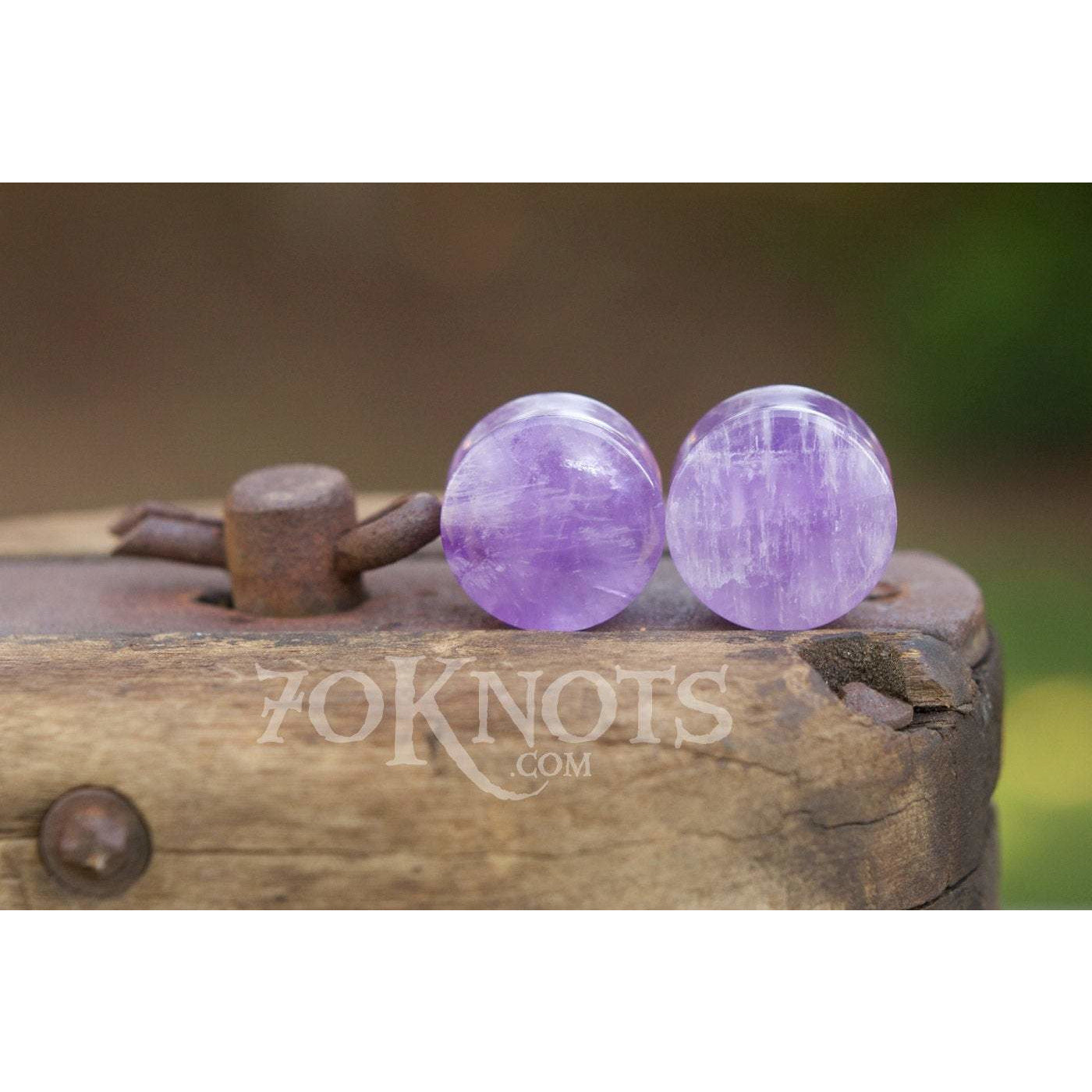 Amethyst Double Flared Plugs, Pair - 70 Knots