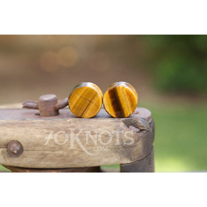 Tigers Eye Double Flared Plugs, Pair - 70 Knots