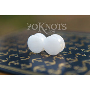 White Quartz Double Flared Plugs, Pair - 70 Knots