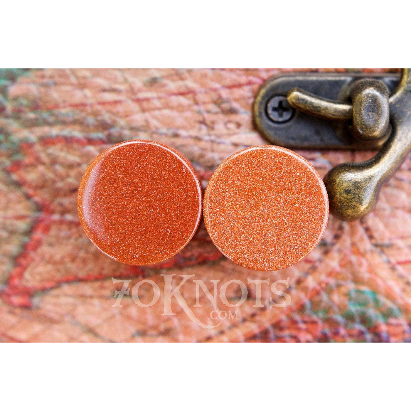 Goldstone Galaxy Double Flared Plugs, Pair - 70 Knots