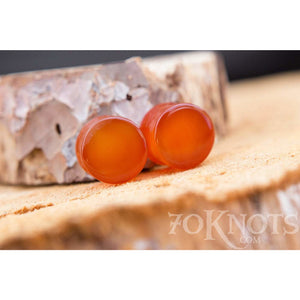 Red Agate Double Flared Plugs, Pair - 70 Knots