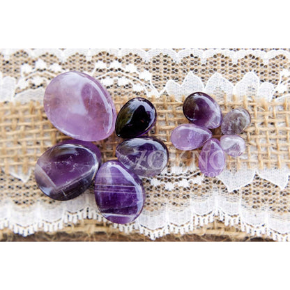 Teardrop Amethyst Double Flared Plugs, Pair - 70 Knots