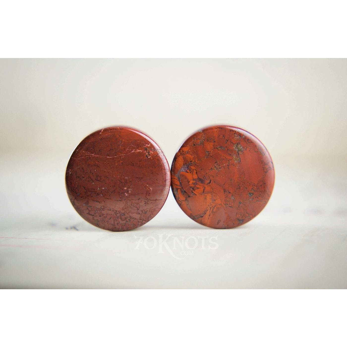 Poppy Jasper Double Flared Plugs, Pair - 70 Knots