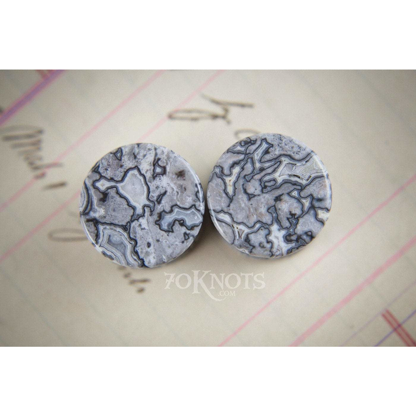 Wave Jasper Double Flared Plugs, Pair - 70 Knots