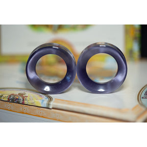 40mm (1 37/64") Tunnel Cats Eye Pair (Lilac) - OOAK WYSIWYG - 70 Knots