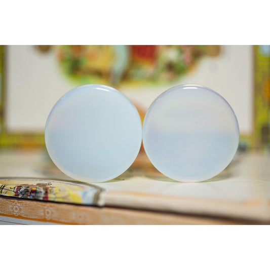 38mm (1.5") Flat Opalite Pair - OOAK WYSIWYG - 70 Knots