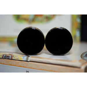 35mm (>1 3/8") Concave Obsidian Pair - OOAK WYSIWYG - 70 Knots