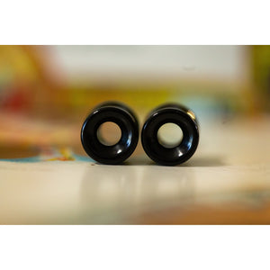Tunnel Obsidian Plugs, Double Flared Pair, Organic Plugs - 70 Knots