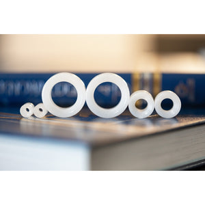 Tunnel White Jade Double Flared Plugs, Pair